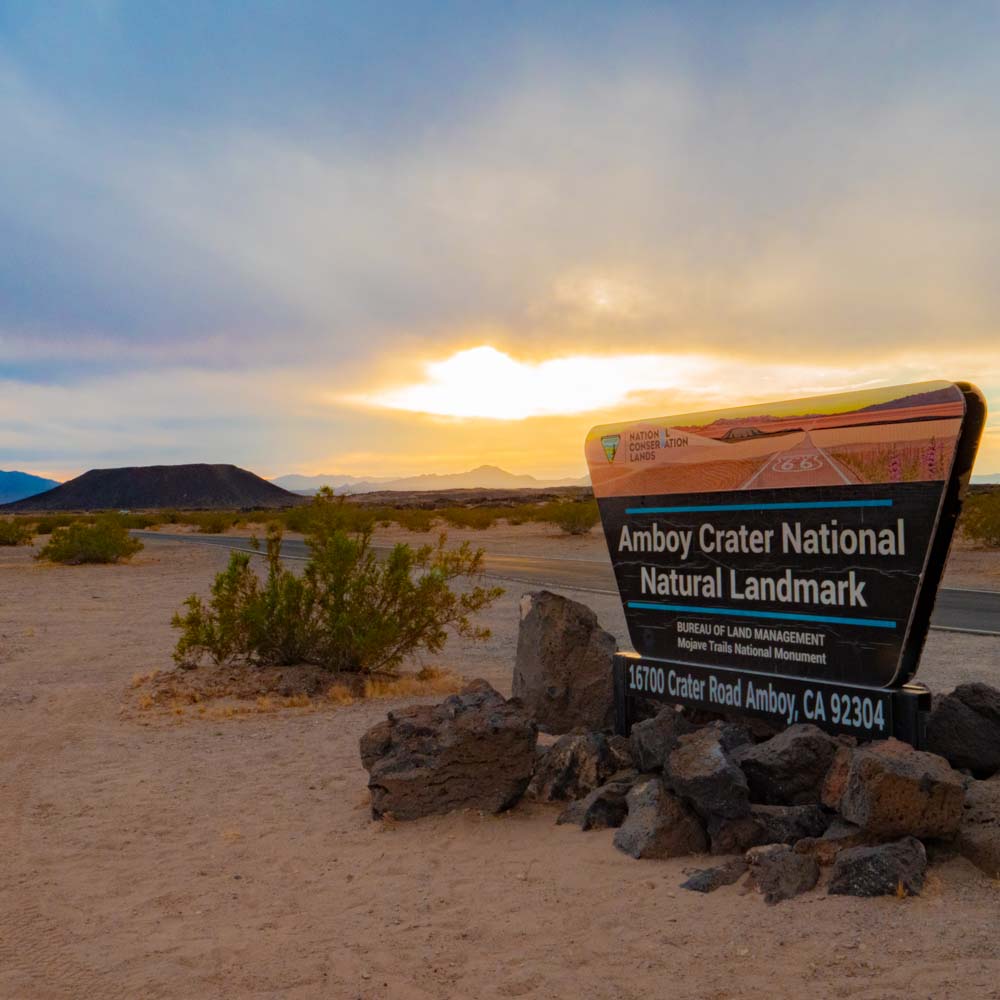 a sign in the desert