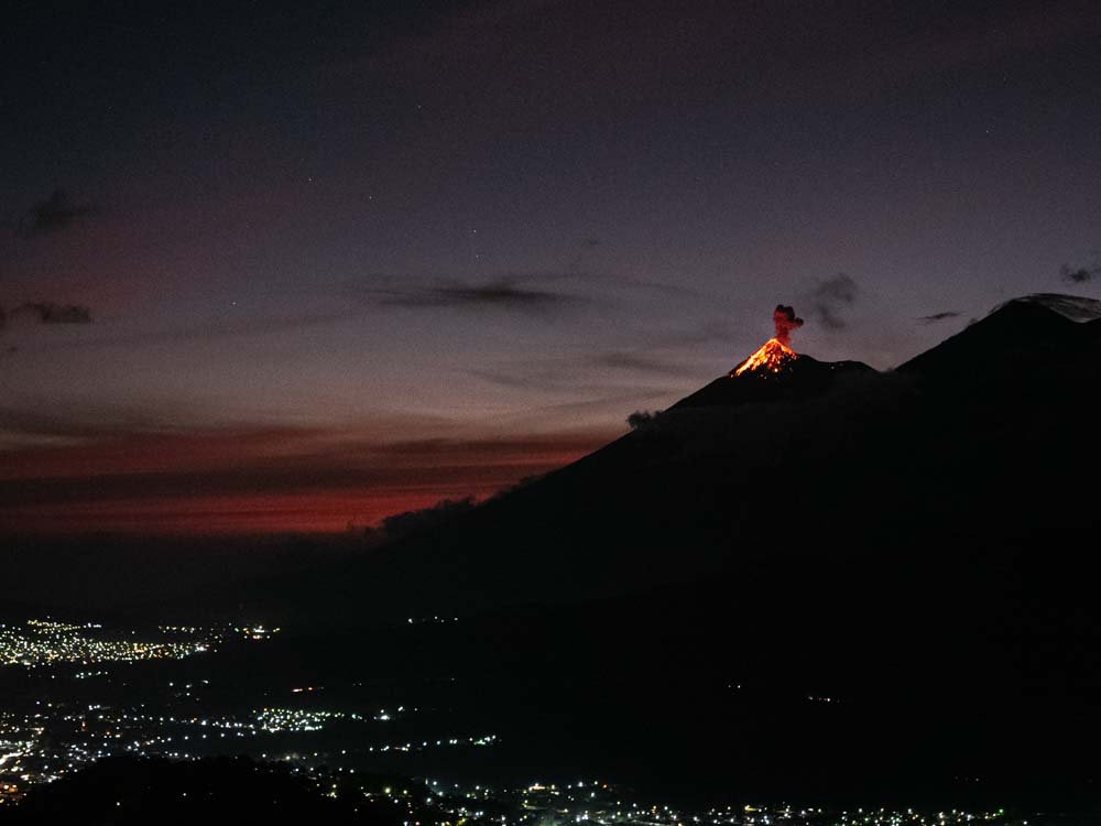 Fuego Volcano erupting near Antigua Guatemala