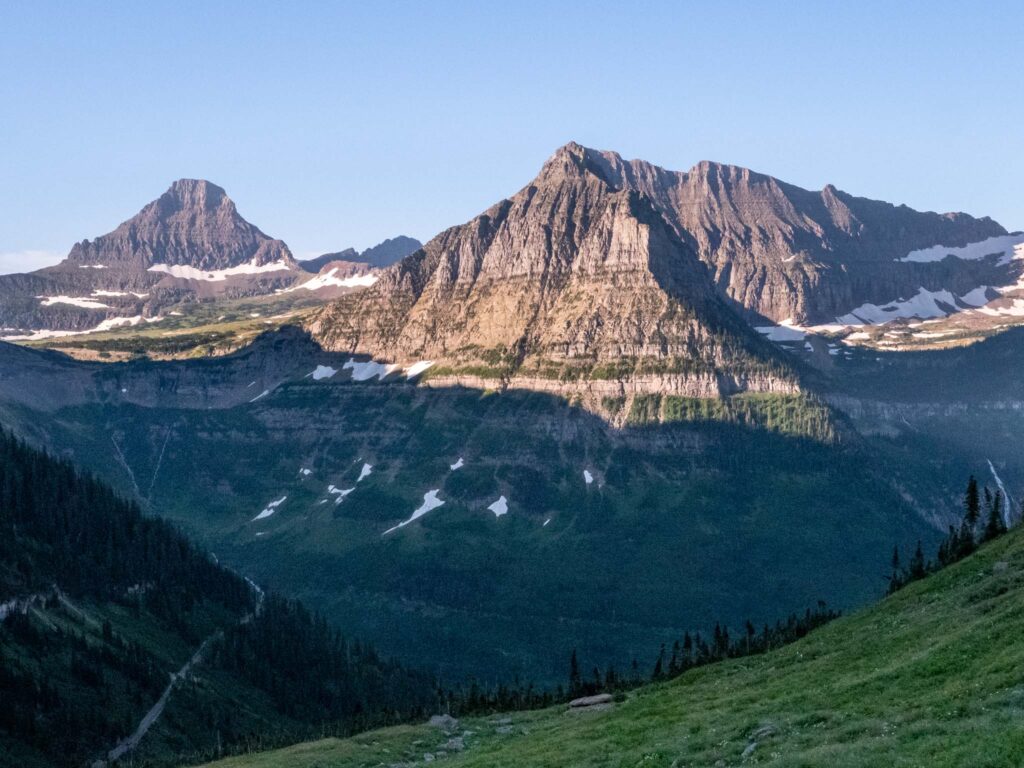 a mountain range with snow on the top