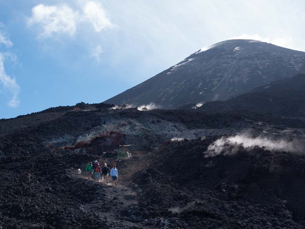 Hikers on Pacaya Volcano