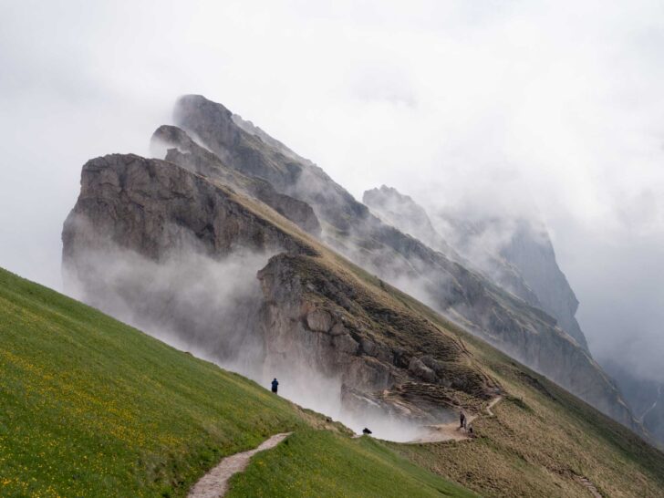 Seceda during cloudy conditions in Italy