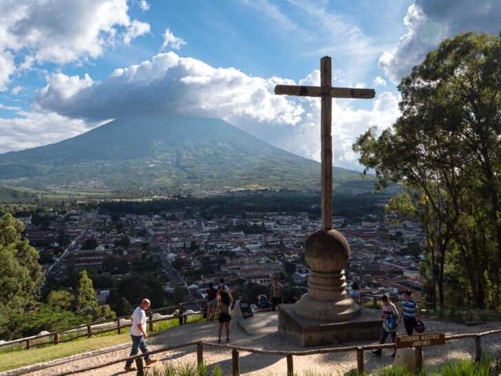Views of Volcan de Agua from Cerro de La Cruz Antigua Guatemala