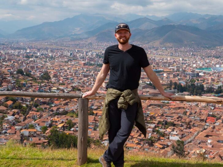 Man overlooking Cusco Peru