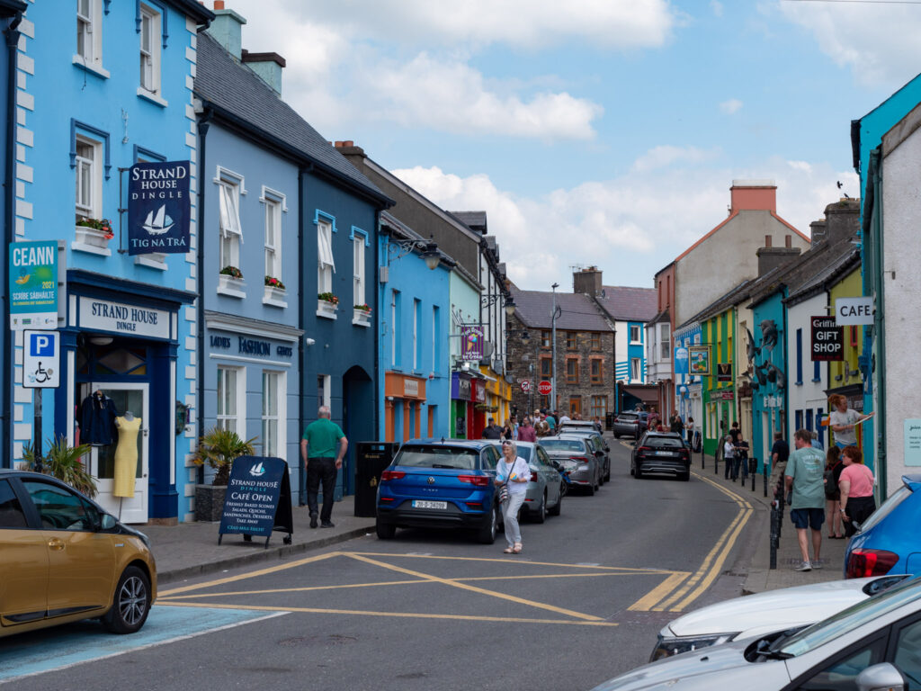 Busy streets of a small coastal town