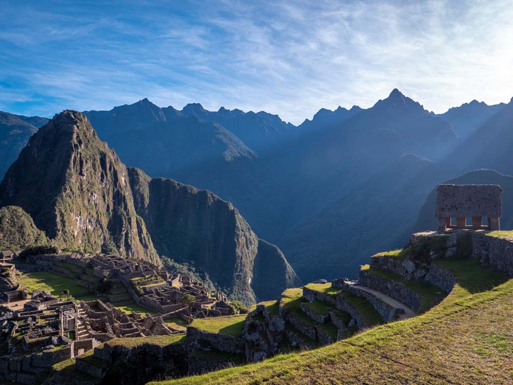 a stone ruins on a mountain