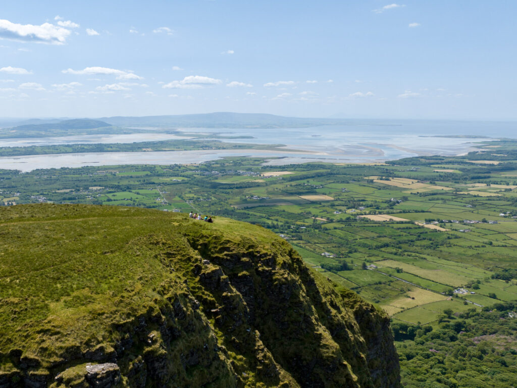 Hikers resting atop Benbulben in Ireland