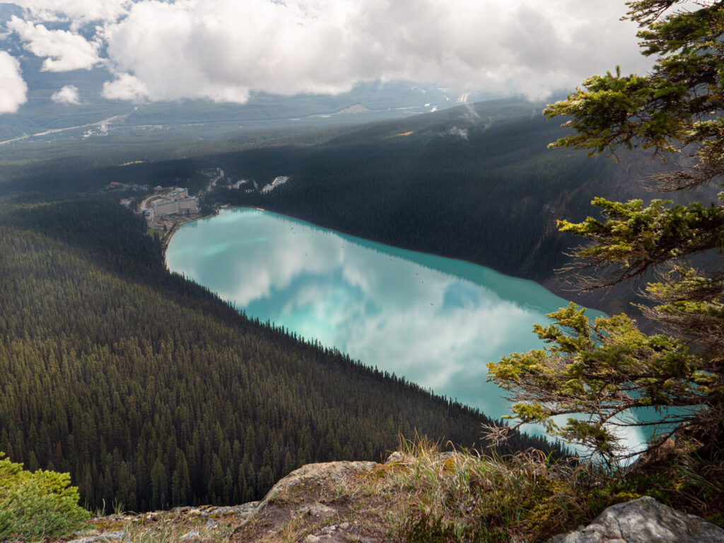 Views of Lake Louise from atop the Big Beehive