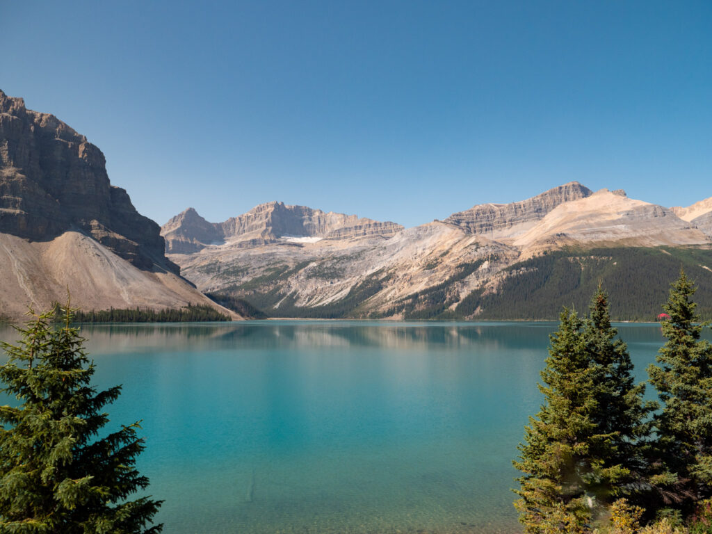 Bow Lake seen from the Icefields Parkway, Alberta, Canada
