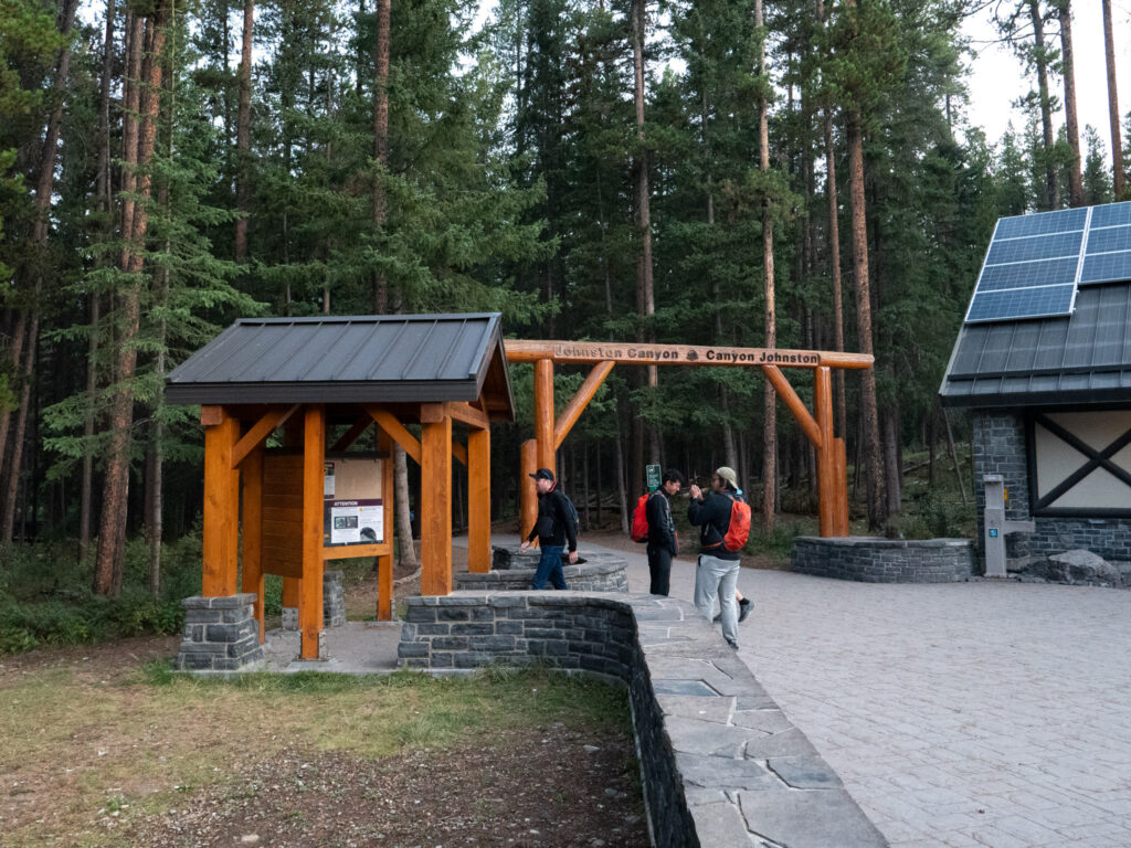 Trailhead entrance to Johnston Canyon Ink Pots hike in Banff Canada