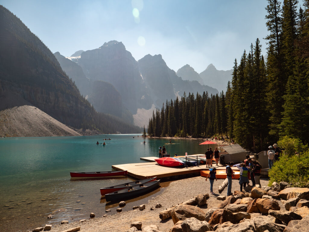 Moraine Lake canoe rental in Banff National Park