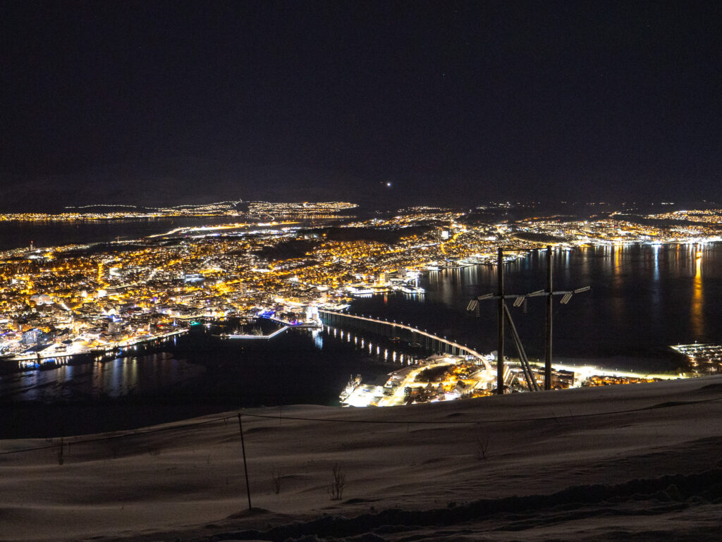Views from the Tromso Cable Car at night