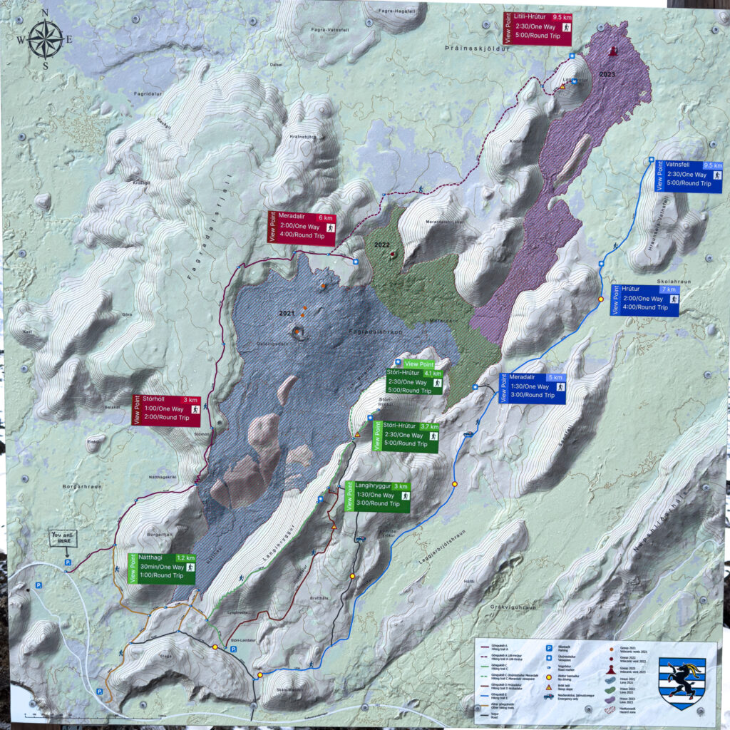 Map of the Fagradalsfjall volcanic eruption site