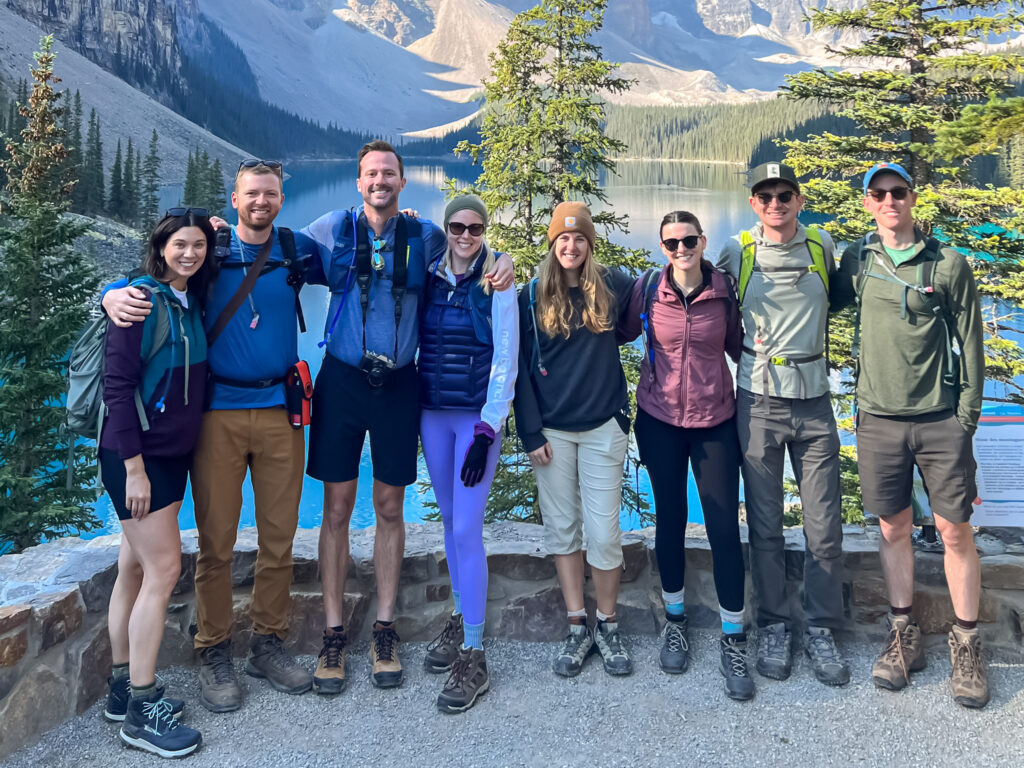 a group of people posing for a photo