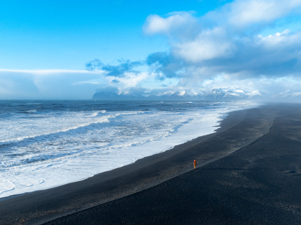 black sand beach